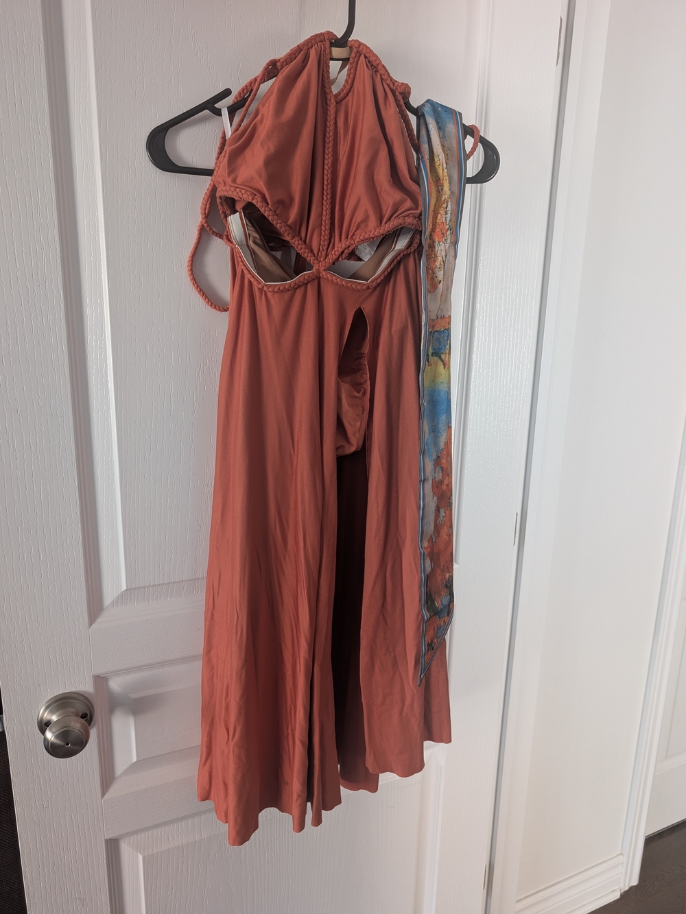 Rust Cutout Halter Maxi Dress - Women